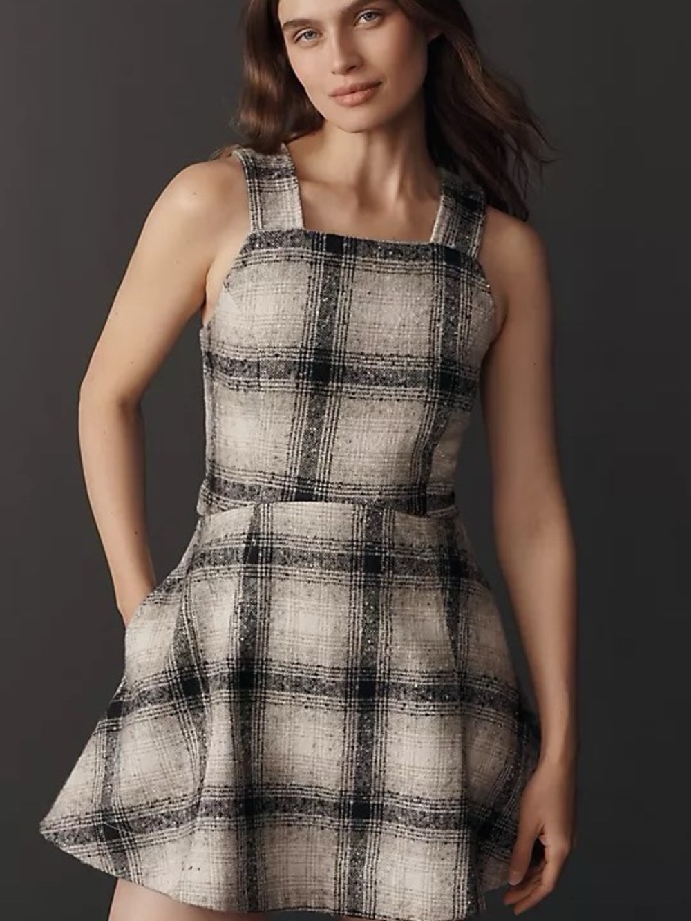 Anthropologie Sleeveless Plaid Romper Sz 12 NWT